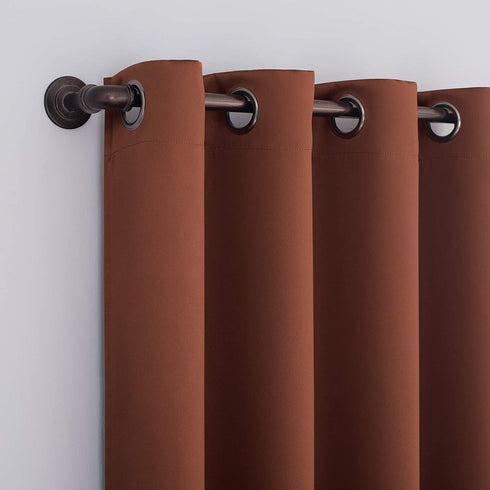 Sun Zero Nordic Theater Grade Extreme 100% Blackout Grommet Curtain Single Panel, 52" x 84", Terracotta