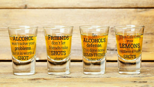 Lillian Rose Party Shot Glasses Set of 4, 1.5oz, Clear
