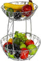 Simple Houseware 2-Tier Countertop Fruit Basket Bowl Storage, Chrome