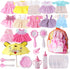 Baby Doll Clothes Fits 12'' 13'' 14'' 15''Bitty Girl Alive Baby Doll Clothes Diapers 360°Sewing Dresses for with Doll Nappies, Milk Bottle, Nipple, and Doll Accessories Pack of 25 Bag Set
