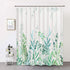 Likiyol Watercolor Floral Shower Curtain, Blue and Green Shower Curtain Teal and White Shower Curtains, Rustic Spring Shower Curtain with 12 Hooks, Waterproof Fabric Shower Curtains for Bathroom