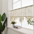 ZHH Retro Lattice Window Valance Handmade Crochet with Tassel Cafe Curtain for Window Bedroom Livingroom Dorm Decor, Beige (H 15 inch W 60 inch)