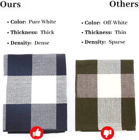 Breezsisan Black and White Layering Doormat Rug 2x4.3 ft. Cotton Woven Buffalo Plaid Outdoor Indoor Runner Rug, Hand-Woven Washable Carpet for Front Porch, Kitchen, Farmhouse, Entryway