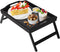 Bed Tray Table Folding Legs with Handles Breakfast Food Tray for Sofa,Bed,Eating,Drawing,Platters Serving Lap Desk Snack Tray(Black Small)