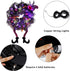 Lulu Home Halloween Wreath, 30 LED Purple Lighted Front Door Wreath with Witch Hat Leg Mesh Decor, Battery Operated Halloween Wired Ribbon Wreath Artificial Door Wreath Hanging Ornament, NOT PRELIT