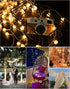 Battery Operated String Lights - JACKYLED 33ft 80 LED Crackle Globe Fairy Lights 8 Modes with Timer Remote Waterproof Indoor Outdoor Decorative Hanging Lights for Home Bedroom Party Wedding Christmas