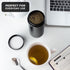 KOZO Airtight Storage Jar - Made of Black Glass, with UV Protection. Airtight Container with Humidity Pack. Keep your Serving Spices, Herbs, Coffee and Sugar Fresh for Longer, Large Stylish 2 oz Size (500 ml)
