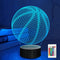 Lampeez Kids 3D Basketball Night Light Optical Illusion Lamp with 16 Colors Changing Remote Control Birthday Xmas Valentine's Day Gift Idea for Sport Fan Boys Girls