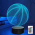 Lampeez Kids 3D Basketball Night Light Optical Illusion Lamp with 16 Colors Changing Remote Control Birthday Xmas Valentine's Day Gift Idea for Sport Fan Boys Girls