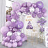 Pateeha Baby Shower Decorations for Girl 140 Pcs Purple Balloon Garland Kit Metallic Purple Silver Balloon Arch 12 Pcs Butterfly Stickers Confetti for Birthday Wedding Decorations