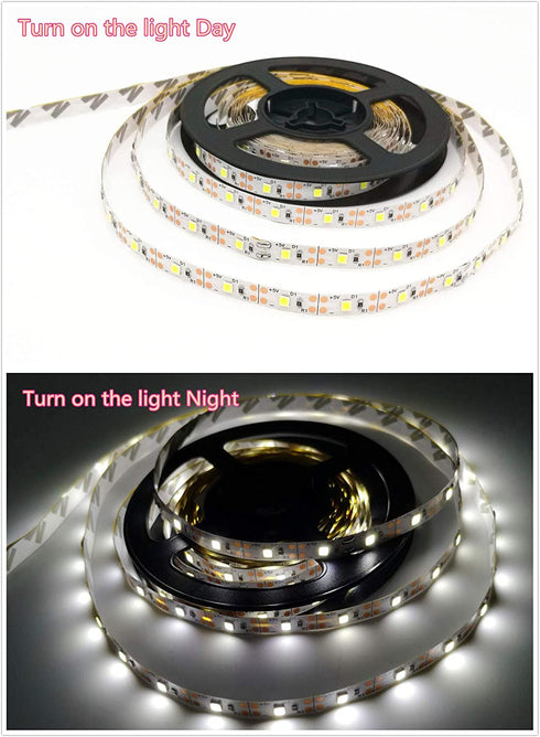 Led Strip Lights Battery Powered with Remote Control?5M / 16.4ft Battery Powered String Light with Led Light Battery Powered Flexible Ribbon Light, 300leds Cool White (White)