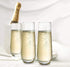 Stemless Champagne Flutes, by Kook, Durable Glass, Mimosa, Cocktail Glasses Set, Prosecco Wine Flute, Water Glasses, Highball Glass, Bar Glassware, Toasting Wedding Glasses, Set of 8, 10.5oz