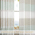 Central Park Tan and Spa Blue Stripe Sheer Color Block Window Curtain Panel Linen Window Treatment for Bedroom Living Room Farmhouse 95 inches Long Rod Pocket, 2 Panel Rustic Drapes, 40"x95"x2