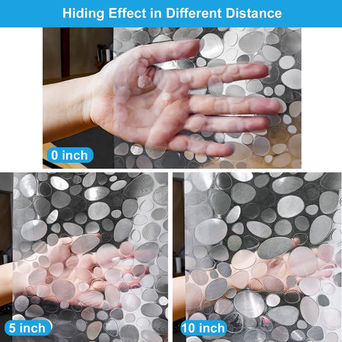 UFRIDAY Extra Long Shower Curtain Liner 72x86 Inch?EVA Plastic Waterproof Shower Curtain with 5 Magnets,Heavy Duty,Semi Transparent, 3D Cobblestone Bathroom Liner