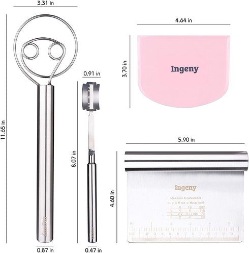 Danish Dough Whisk Bread Lame Set Premium Danish Whisk with Large Dough Hook, Lame Bread Tool with Blades & Pouch, Dough Cutter, Dough Scraper Quality Kitchen Whisk and Bread Baking Supplies