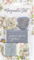 Christian Art Gifts Blue Flower Refrigerator Magnets | Grace Upon Grace - John 1:16 Bible Verse | Grace Upon Grace Collection Inspirational Fridge Magnet Mini Variety Set/5