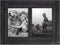 Americanflat 5x7 Double Picture Frame in Charcoal Black - Textured Wood and Polished Glass - Horizontal and Vertical Formats for Wall and Tabletop, 2 5x7 openings