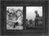 Americanflat 5x7 Double Picture Frame in Charcoal Black - Textured Wood and Polished Glass - Horizontal and Vertical Formats for Wall and Tabletop, 2 5x7 openings