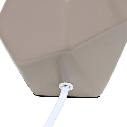 Simple Designs Round Prism Mini Table Lamp with Matching Fabric Shade