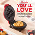 DASH DMWH100HP Mini Maker for Individual Waffles, Hash Browns, Keto Chaffles with Easy to Clean, Non-Stick Surfaces, 4 Inch, Red Love Heart
