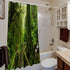 BROSHAN Green Forest Shower Curtain Polyester, Tropical Lush Plant Jungle Print Nature Bathroom Curtain for Shower , Trees Fabric Bathroom Decor Set with Hooks