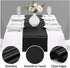 Hahuho 10-Pack Satin Table Runner Black 12 x 108 inches Long, Table Runners for Wedding, Birthday Parties, Banquets Decorations?10 Pack, 12x108 Inch, Black?