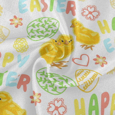 Baofu Easter Round Tablecloth Polyester Circular Egg Bunny Table Cloth Beautiful Water Resistant Spill Proof Large Vintage Table Cover for Dining Kitchen Party 60inch