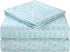 BYSURE 4 Pieces Printed Full Bed Sheet Set - 1800 Soft Durable Brushed Microfiber, 15 Inch Deep Pockets, Wrinkle & Fade Resistant (Full, Lace-Aqua Blue)