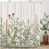 Riyidecor Fabric Wildflower Botanical Shower Curtain for Bathroom Decor 72Wx72H Inch Floral Flower Plant Herbs Green Leaves Decorative Bath Set Bathroom Accessories Polyester Waterproof 12 Pack Hooks