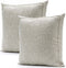 Jepeak Pack of 2 Burlap Linen Throw Pillow Covers Square Cushion Cases Farmhouse Modern Decorative Solid Thickened Pillowcases for Sofa Bed Couch (20 x 20 Inches, Beige/Khaki Threads)