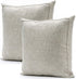 Jepeak Pack of 2 Burlap Linen Throw Pillow Covers Square Cushion Cases Farmhouse Modern Decorative Solid Thickened Pillowcases for Sofa Bed Couch (20 x 20 Inches, Beige/Khaki Threads)