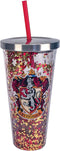 Spoontiques - Harry Potter Tumbler - Gryffindor Glitter Cup with Straw - 20 oz - Acrylic - Red