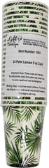 Tropical Palm Leaf Party Supplies Set 24 9" Paper Plates 24 7" Plate 24 9 Oz Cups 50 Lunch Napkin for Hawaiian Luau Green Leaves Jungle Safari Bridal Baby Shower Floral Greenery Summer Birthday Decor