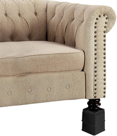 Joyclub Bed Risers 3 Inch Heavy Duty Stackable Furniture Risers for Sofa Table Couch Lift Height of 3 or 6 Inches (4 Pack Black)