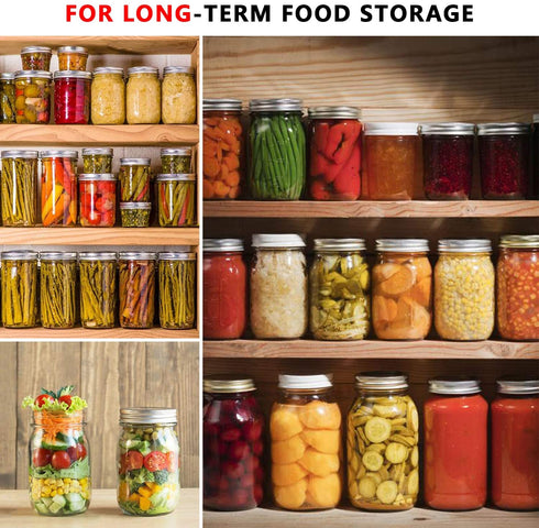 100 Count Canning Lids Regular Mouth - Mason Canning Jar Lids for Ball,Kerr - Split-Type Metal Jar Lids Leak Proof - Food Grade Material - PATENT PENDING 100% Fit for Regular Mouth