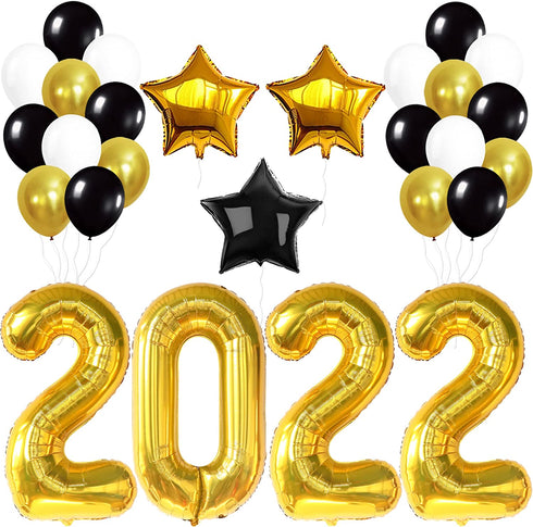 Black and Gold Graduation Decorations 2022 - Gold 2022 Balloons, 40 Inch | Graduation Balloons for Class of 2022 Decorations | Graduation Party Decorations 2022 | Class of 2022 Balloons for Grad Party