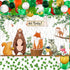 Woodland Decorations for Baby Animals Backdrop Balloon Arch Garland Kit Woodland Backdrop Forest Eucalyptus Ivy Leaves Balloons For Baby Shower Gender Neutral Birthday Party Supplies