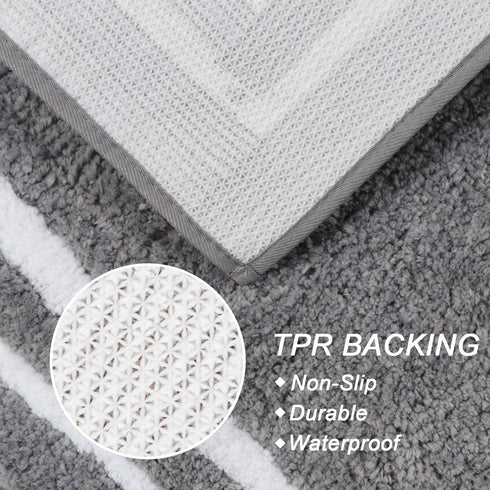 Uphome Bathroom Rugs Gray Non-Slip Bath Mat Soft and Water Absorbent Bath Rug Machine Washable Fluffy Microfiber Floor Mats for Bathroom Tub Sink Shower,20x31 inch