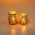 Romadedi Candle Holders Pillar Gold - Set of 2 for Tealight Pillar Candle Deocrative Hanging Lantern for Garden, Wedding Party Home Decor Table Centerpiece Indoor Outdoor