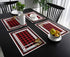 T&H XHome Merry Christmas Cotton Linen Non-Slip Placemats for Dining Table,Christmas Elk Snowflakes on Buffalo Plaid Washable Table Mats Heat Resistant Stain Resistant Kitchen Table Placemat Set of 4