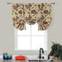 Blackout Floral Valance Tie Up Window Curtains Room Darkening Valances Thermal Insulated Embroidered Balloon Drapes and Curtains for Kitchen Bedroom Bathroom Windows,32x55 Inch,Beige,Red