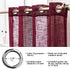 AmHoo 2 Panels Linen Sheer Curtains Premium Heavy Semi Draperies with Grommet Top Drapes Voile Panels Window Treatment for Living Bedroom Room Burgundy 52 x 84 Inch