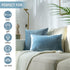 Stellhome Super Soft Decorative Velvet Cushion Covers Square Throw Pillow Covers for Bed Couch Sofa Bench, 20 x 20 inch (50 cm), Silver Blue, Pack of 2 Square Solid Throw Pillow Case