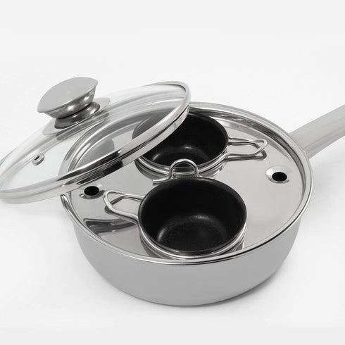 ExcelSteel Egg Poacher, 2 Cup, Stainless,530,5
