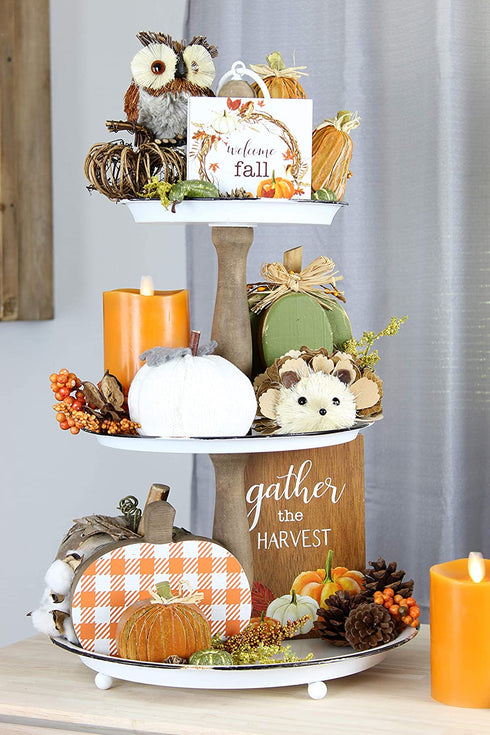 AuldHome Woodland Friends Figurines (Set of 3); Forest Animals Decor for Fall, Christmas, Winter and Themed Decor or Parties