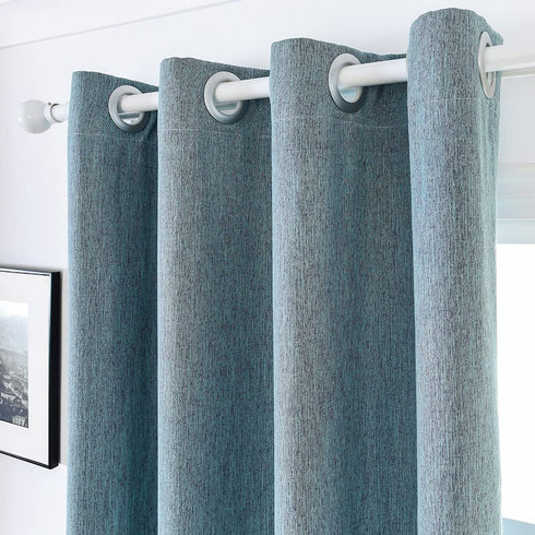 Melodieux Elegant Cotton Blackout Thermal Insulated Grommet Top Curtains/Drapes for Bedroom, 52 by 84 Inch, Navy (1 Panel)