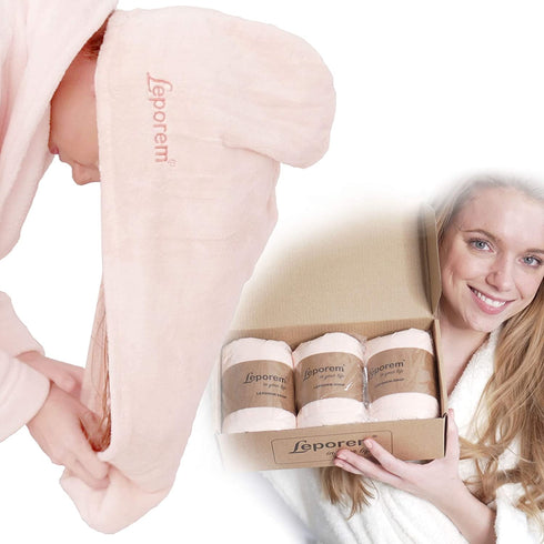 Microfiber Hair Towel - 3 Pack Extra Large 11" X 30" Super Absorbent & Quick Dry Hair Turban for Curly, Long & Thick Hair, Anti Frizz, Hair Repair Towel Wrap for Women, Kids, Rapid Drying Hair Caps