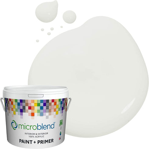Microblend Interior Paint and Primer - Gray/Belize Breeze, Gloss Sheen, Quart, Premium Quality, High Hide, Low VOC, Washable, Microblend Whites Family