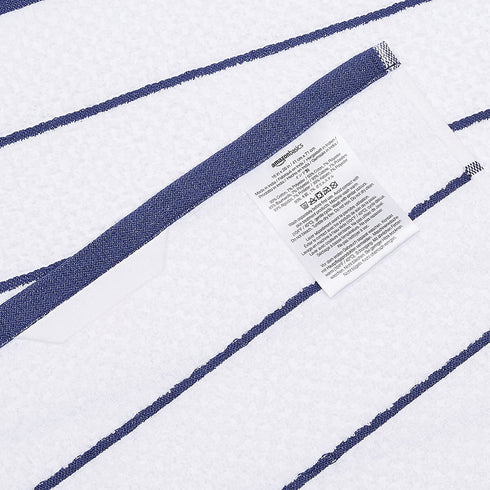 Amazon Basics 100% Cotton Terry Kitchen Dish Towels, Popcorn Texture - 8-Pack, Navy Stripe