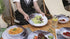 Melamine Plates and Bowls Set - 12pcs Dinnerware Sets for 4, Dinner Plates for Indoor and Outdoor Use, Break-resistant, Grey & White